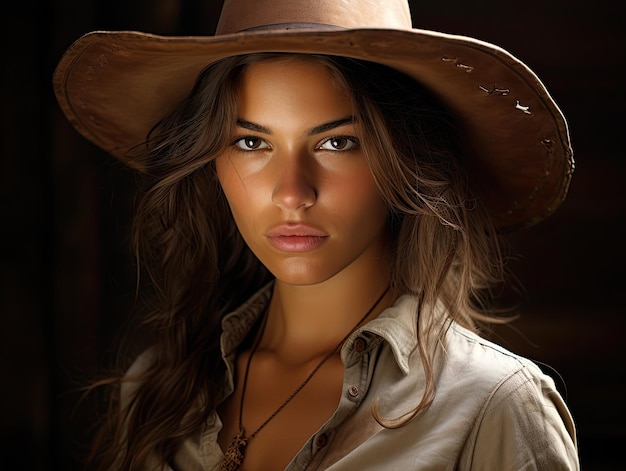 Premium Photo  A woman wearing a hat