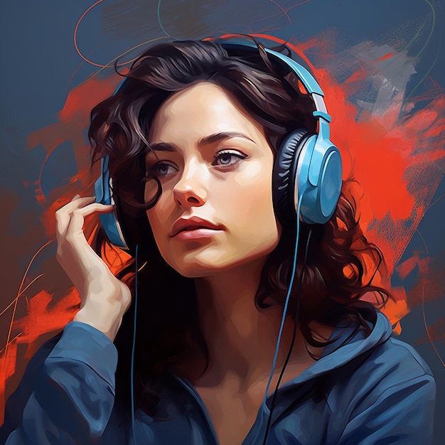 woman wearing headphone