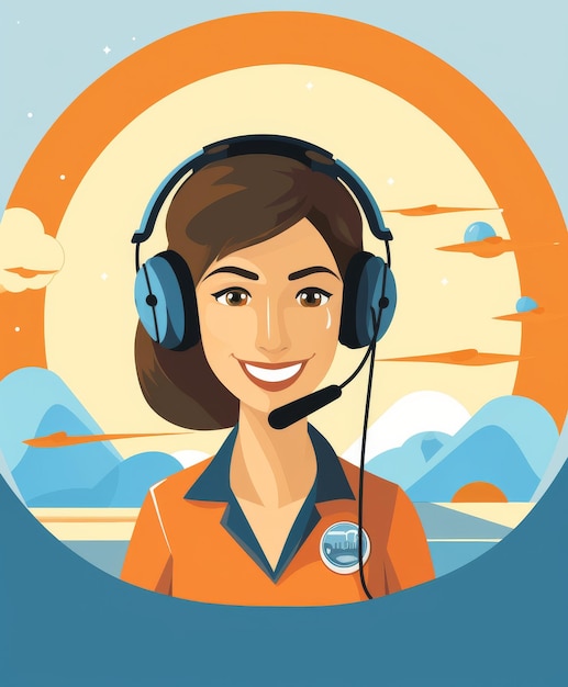 Woman Wearing Headphones and Headset