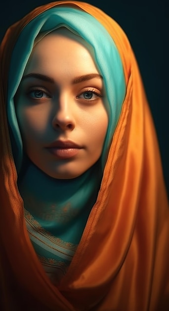 A woman wearing a headscarf and a scarf generative ai image