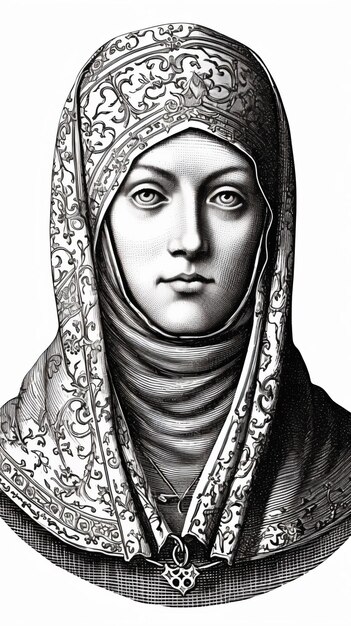 Photo a woman wearing a headscarf and a scarf