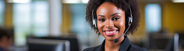 a woman wearing a headset