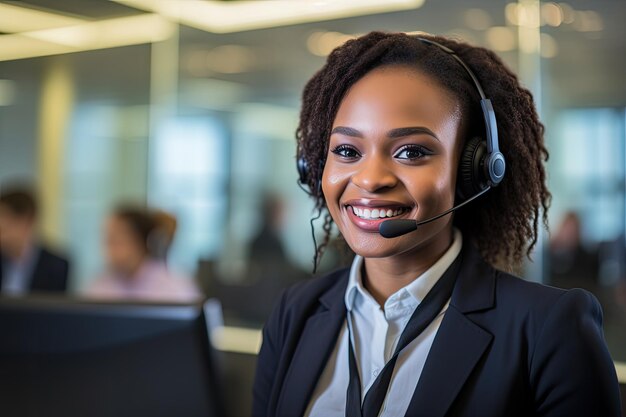 a woman wearing a headset