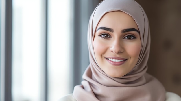 A woman wearing a hijab and a pink hijab