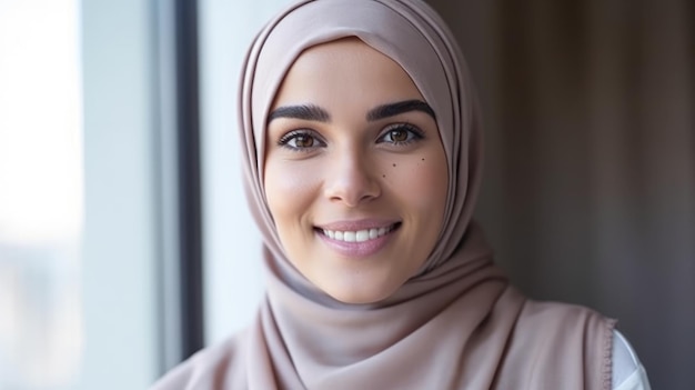 A woman wearing a hijab and a pink hijab