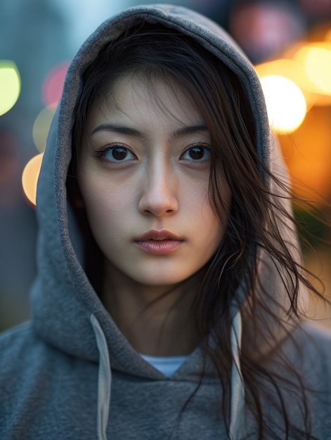 woman wearing a hoodie