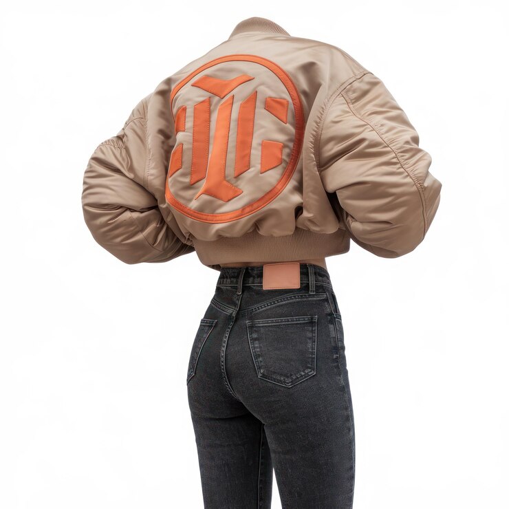 Photo a woman wearing a jacket that says j j