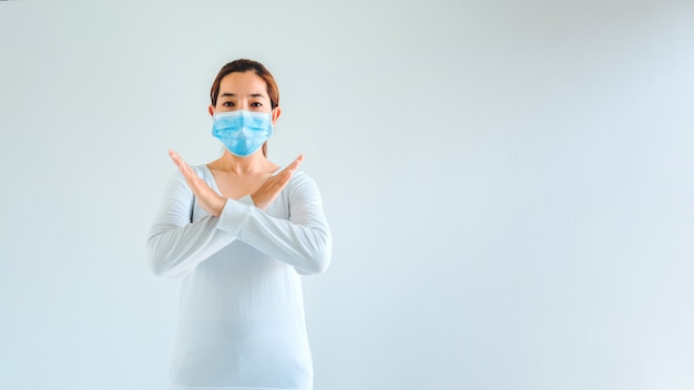 Woman wearing mask to avoid infectious diseases