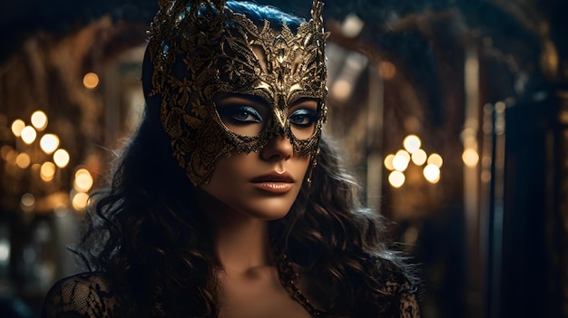 Photo a woman wearing a mask