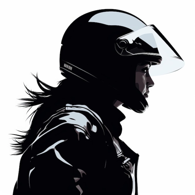 Photo a woman wearing a motorcycle helmet