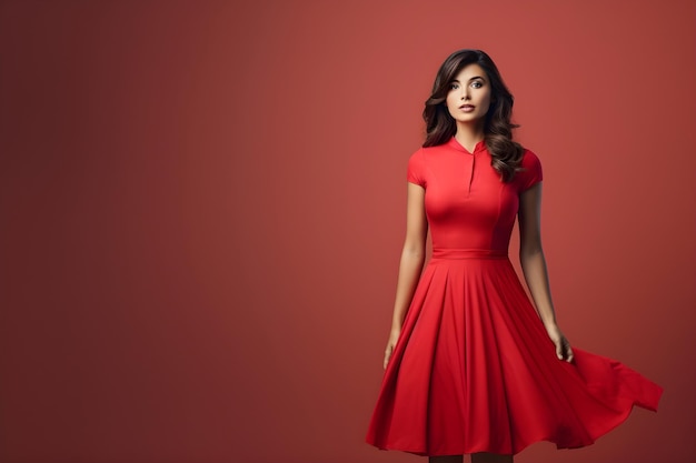 Photo woman wearing a red dress