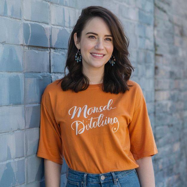 a woman wearing a shirt that says bruges on it