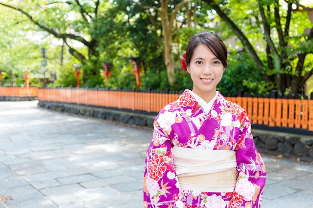 Woman wearing traditional japanese dress