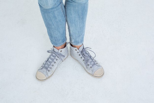 Woman wearing trainers 