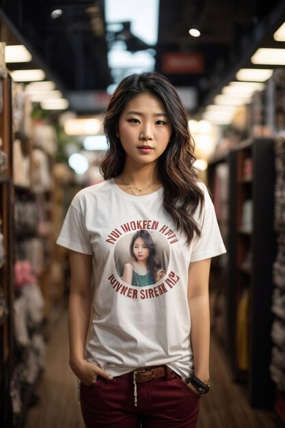 A Woman Wearing TShirt