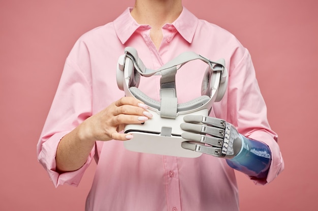 Woman Wearing Virtual Reality Headset