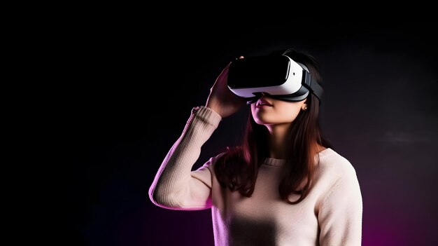woman wearing vr
