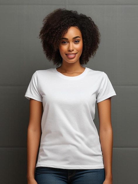 a woman wearing a white shirt that says " i love you ".