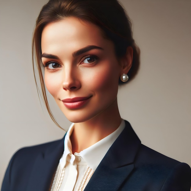 a woman wearing a white shirt with a collared shirt