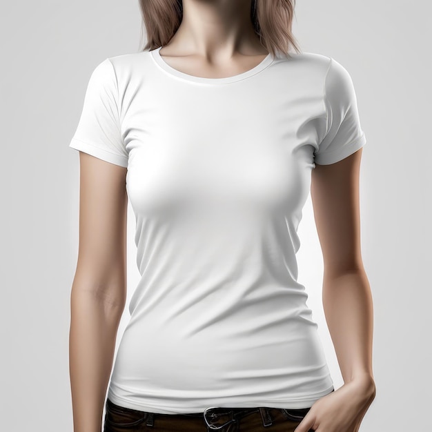 Photo a woman wearing a white tshirt