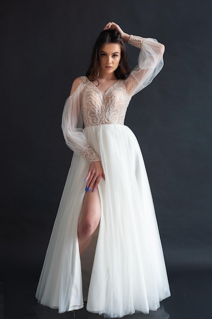 woman wearing white wedding dress