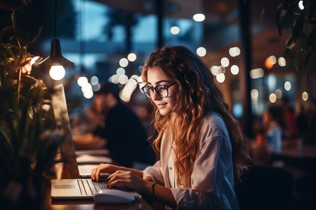 a woman webmaster in working on a website in a very well lit room