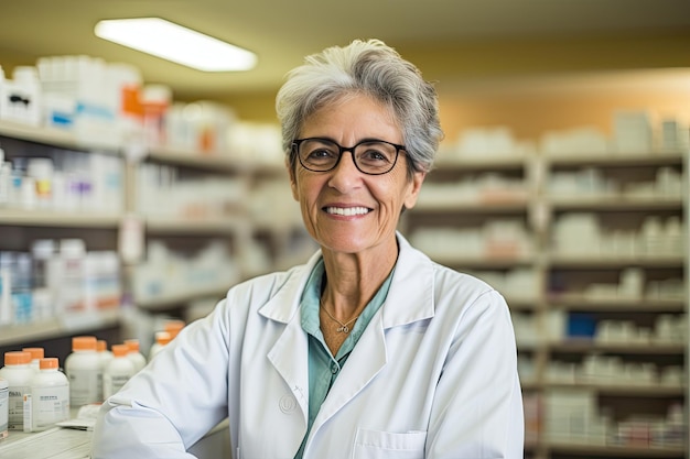 a woman in a white coat