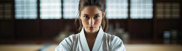 A woman in a white kimono