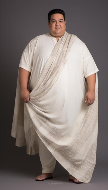 a woman in a white sari with a white scarf on it