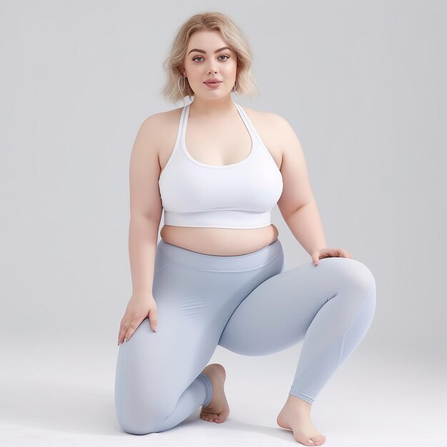 a woman in a white tank top is posing for a photo.