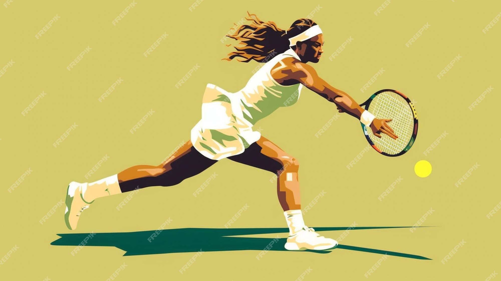 Premium AI Image A woman in a white tennis outfit is about to hit a