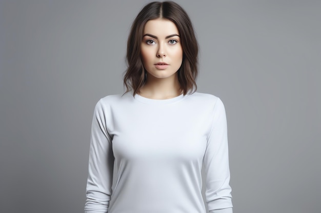 A woman in a white top with a short haircut