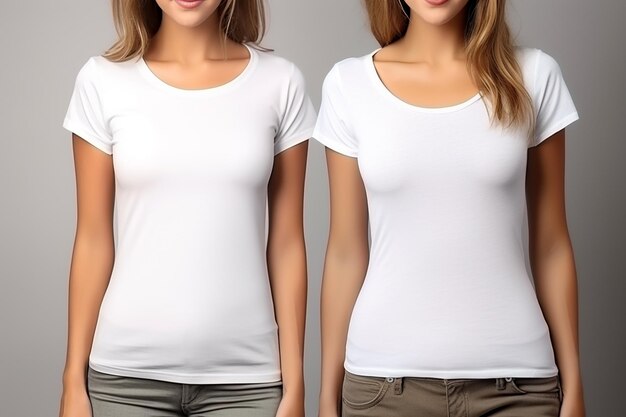 Woman in White Tshirt Mockup created with Generative AI