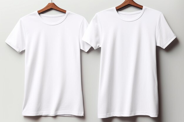 Photo woman in white tshirt mockup created with generative ai