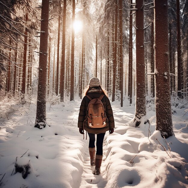 Woman in winter warm