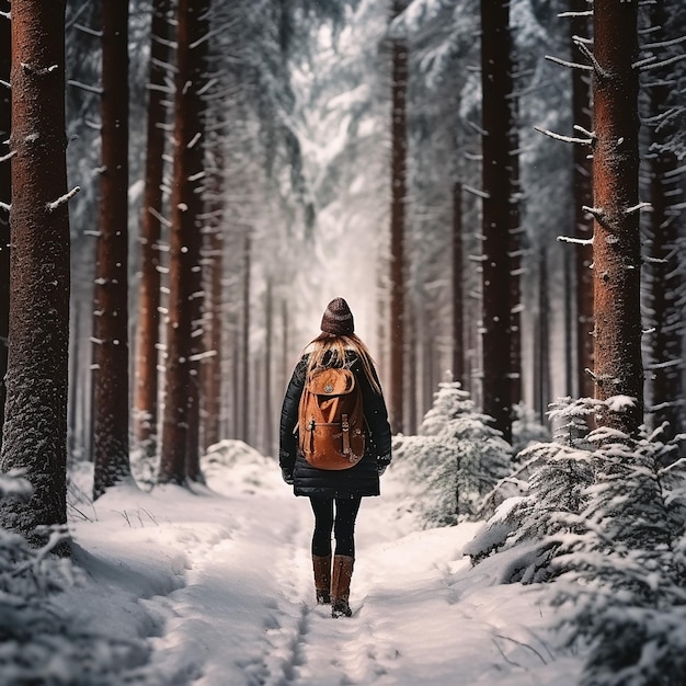 Woman in winter warm