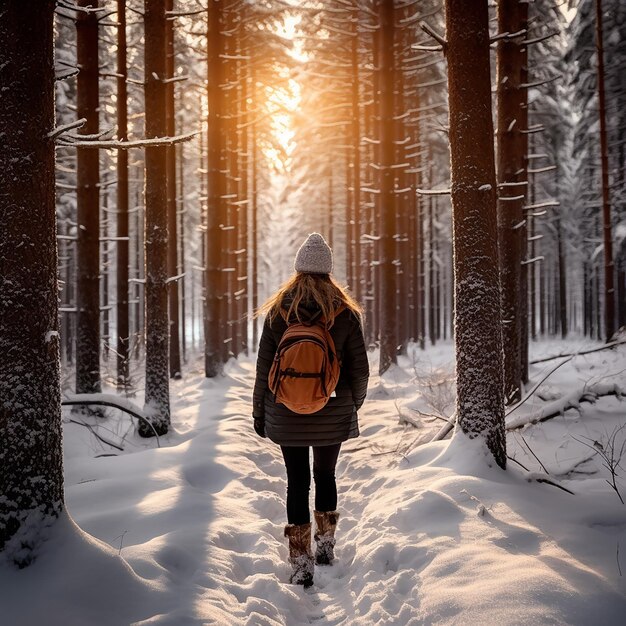 Woman in winter warm