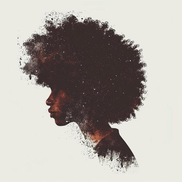 Foto una donna con un afro generativo ai