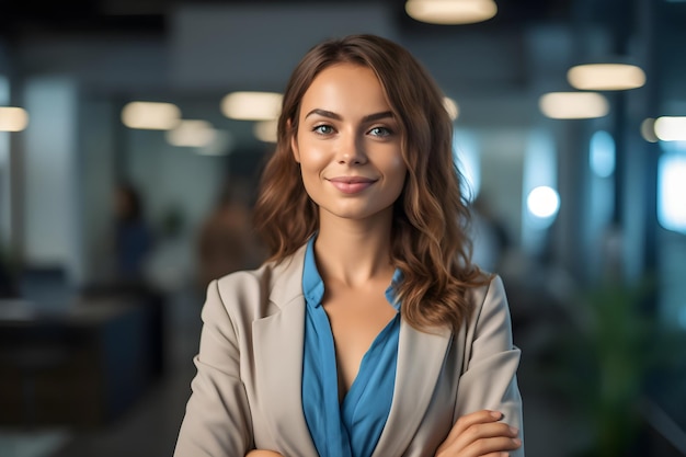 A woman with arms crossed