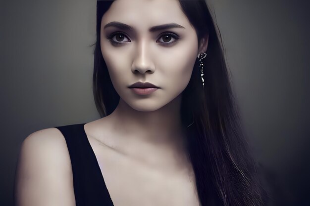 Woman with asian features portrait