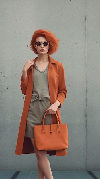 Woman with bag mockup