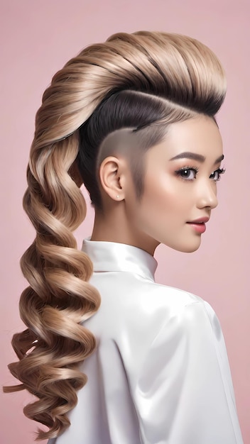 Woman with beautiful hairstyle illustration