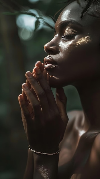 A woman with beautiful skin