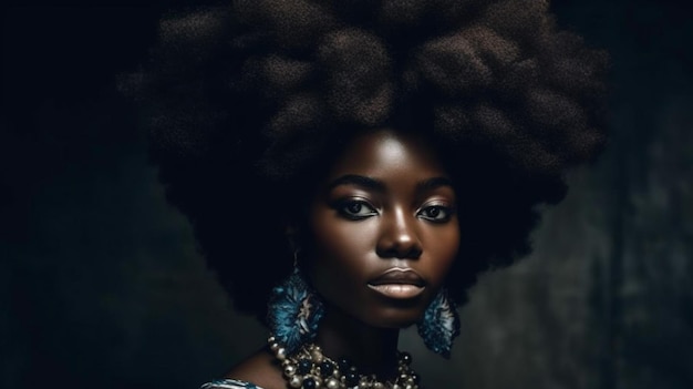 Женщина с большими волосами и большим афро