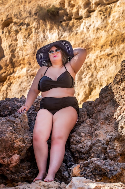 Woman with black bikini