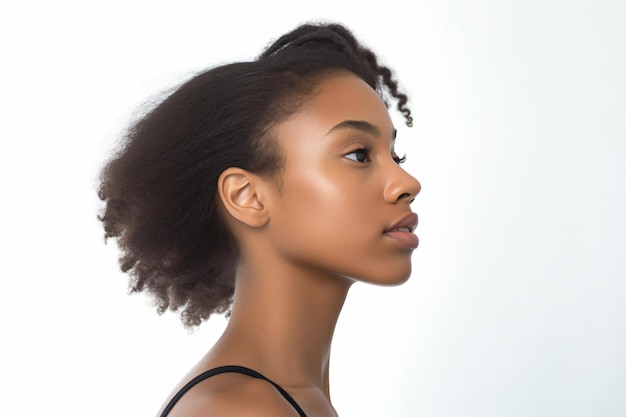 a woman with a black top and a black top