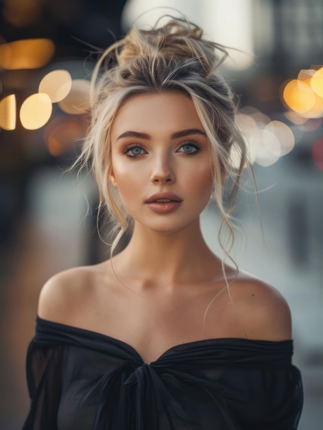 Photo a woman with blonde hair standing on the beach