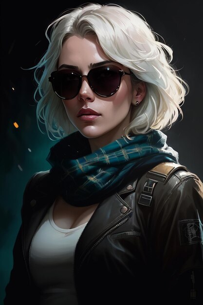 A woman with blonde hair and sunglasses