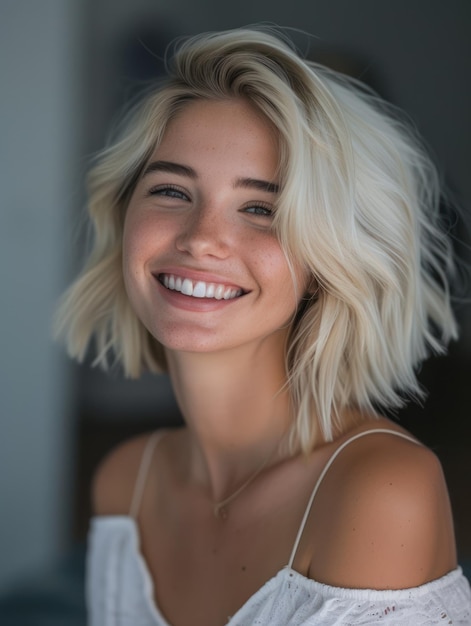 Foto una donna con i capelli biondi