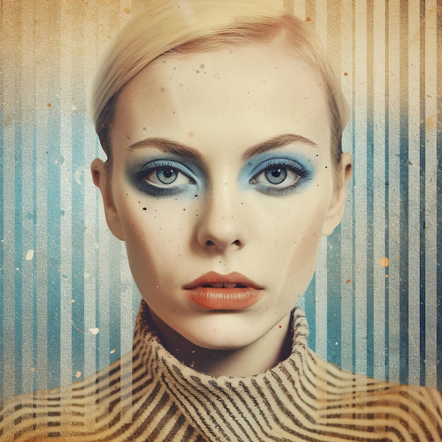 Женщина с голубыми глазами и голубым глазом.